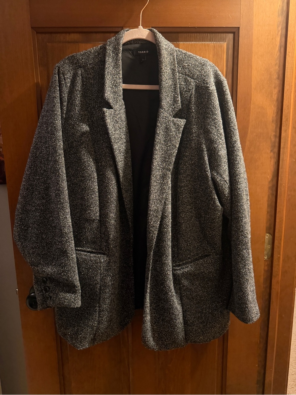 torrid Black & Gray Tweed Blazer Jacket